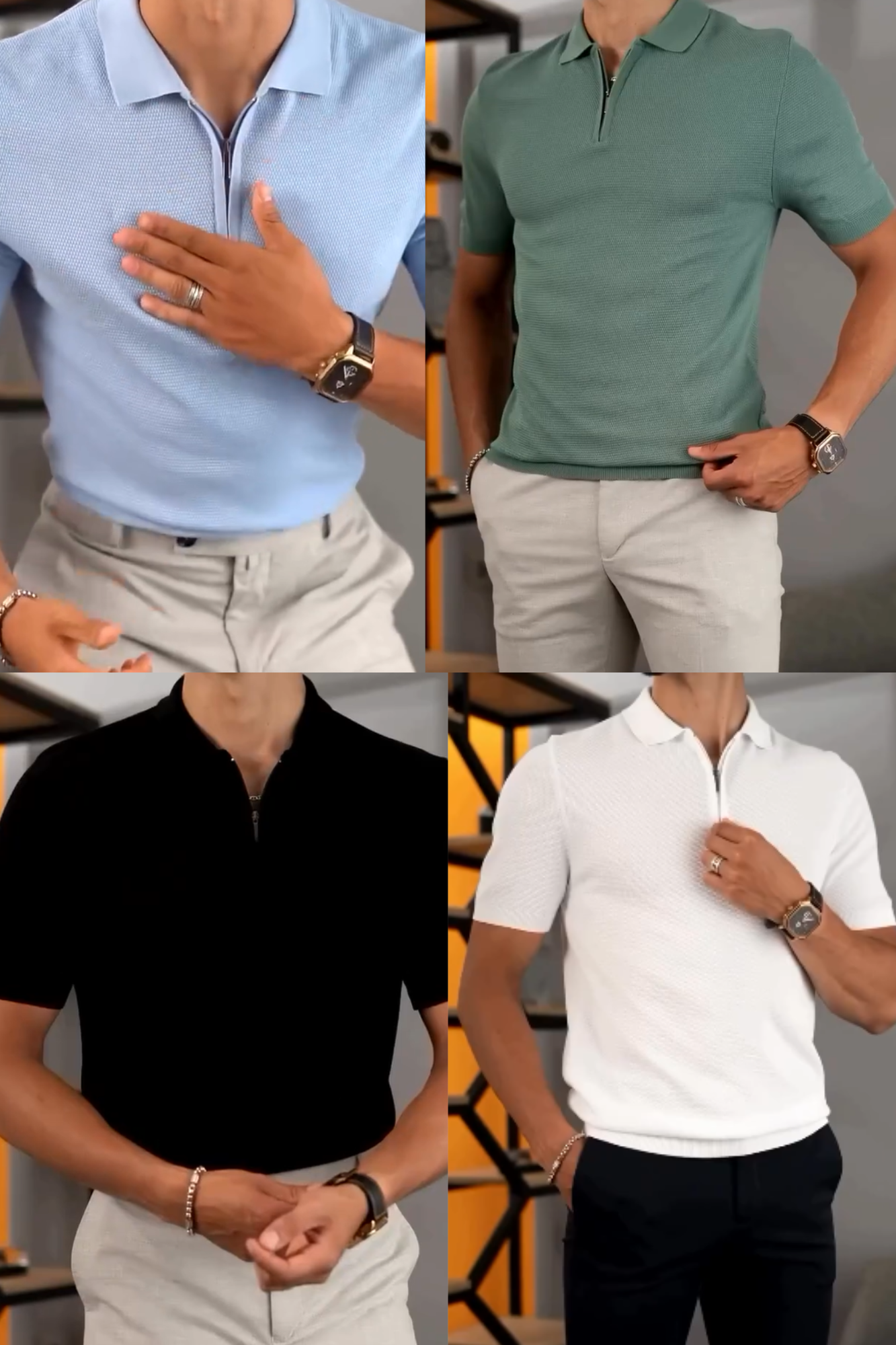 "🚀Camisa Clove Estilo al Cierre 🔐" "Tu look, asegurado hasta el cuello 😎"